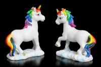 Unicorn Figurines with Rainbow Mane - Set of 2 small