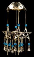 Wind Chime - Pentagrams with Bells blue