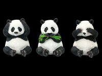 Drei weise Panda Figuren - Nichts Böses