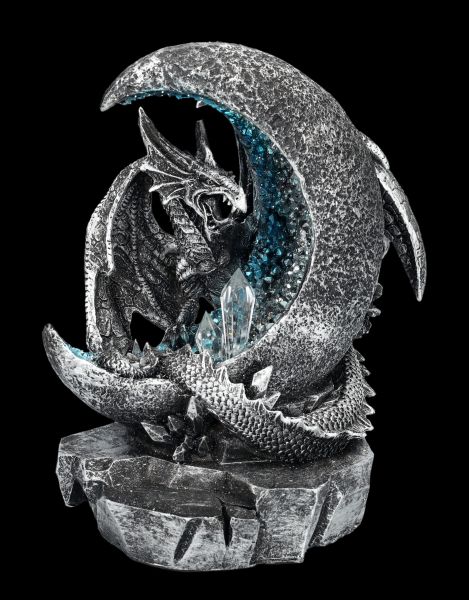 Dragon Figurine with Crescent Moon LED