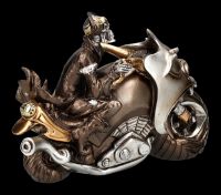 Skelett Figur Motorrad - Rebel Rider bronzefarben