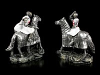 White Crusader Figurines on Horse - Set of 2