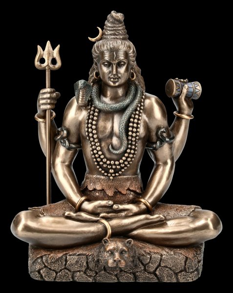 Hindu Gott Shiva Figur - sitzend bronziert