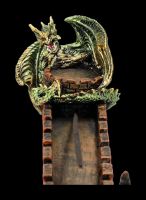 Incense Burner - Green Dragon on Castle