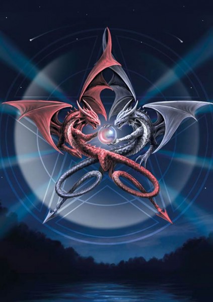 Grußkarte Drachen - Pentagram Dragons