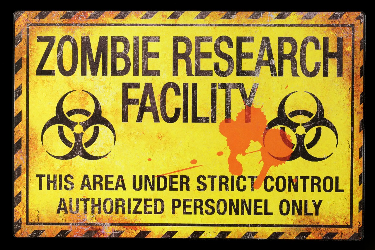 Metall Schild - Zombie Research Facility