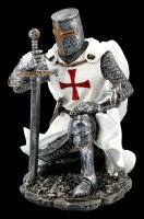 Kneeling Templar Knight Figurine with Sword