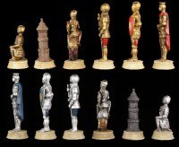 Schachfiguren Set - Ritter Gold und Silber