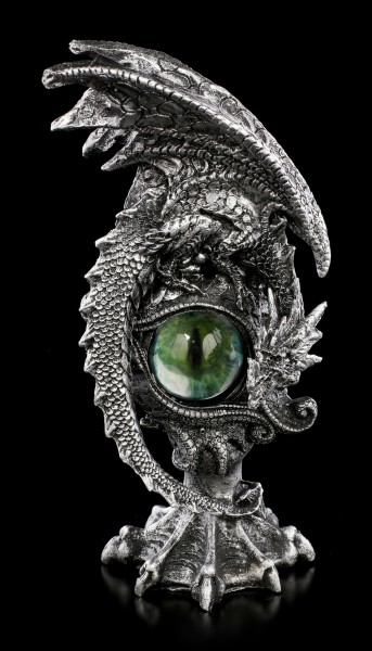 Dragon Figurine with Eye in Emerald