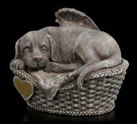 Animal Urn - Dog Angel with Gravure Plate Stonelook