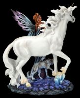Fairy Figurine - Maela with Unicorn and Wolf