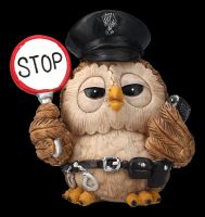 Funny Owl Figurine - Policeman