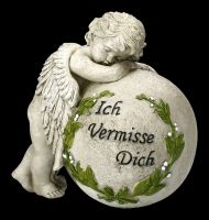Grave Angel Figurine with Ball - Ich vermisse Dich