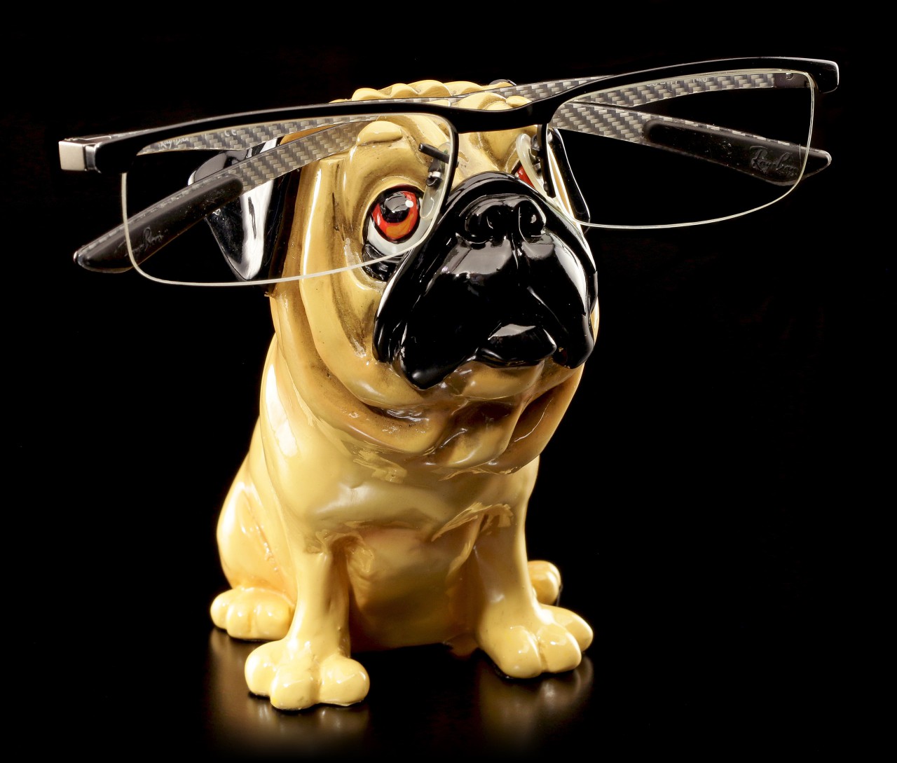 Dog Glasses Holder - Tan Pug - Opti Paws
