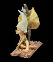 Pixie Goblin Figurine with Mouse - Rafting