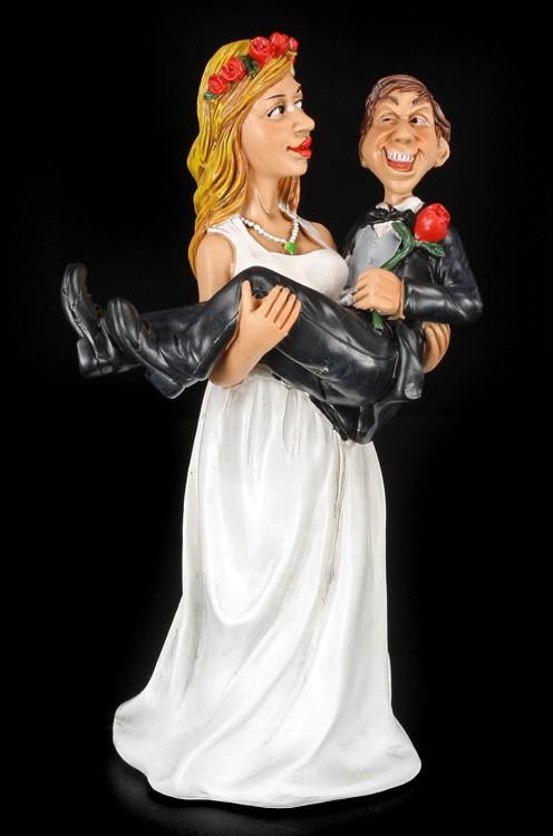 Braut trägt Bräutigam - Lustige Brautpaar Figur