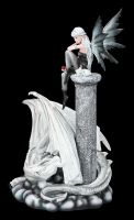 Elfen Figur - Alaina mit weißem Drachen