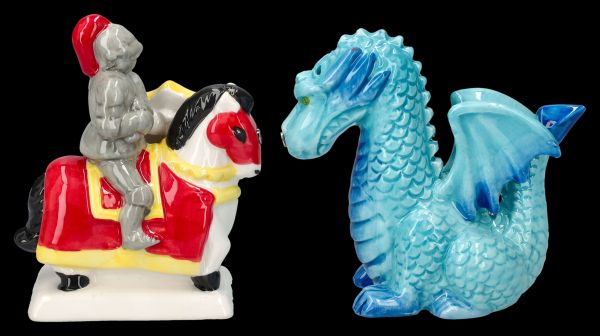 Salt and Pepper Shaker - Knight and Dragon