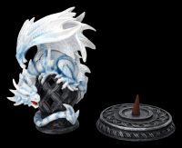 Weiße Drachenfigur - Räucherkegelhalter