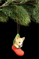 Christbaum-Schmuck Hund - Chihuahua im Strumpf