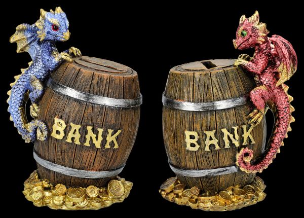 Money Box Set of 2 - Colourful Dragons