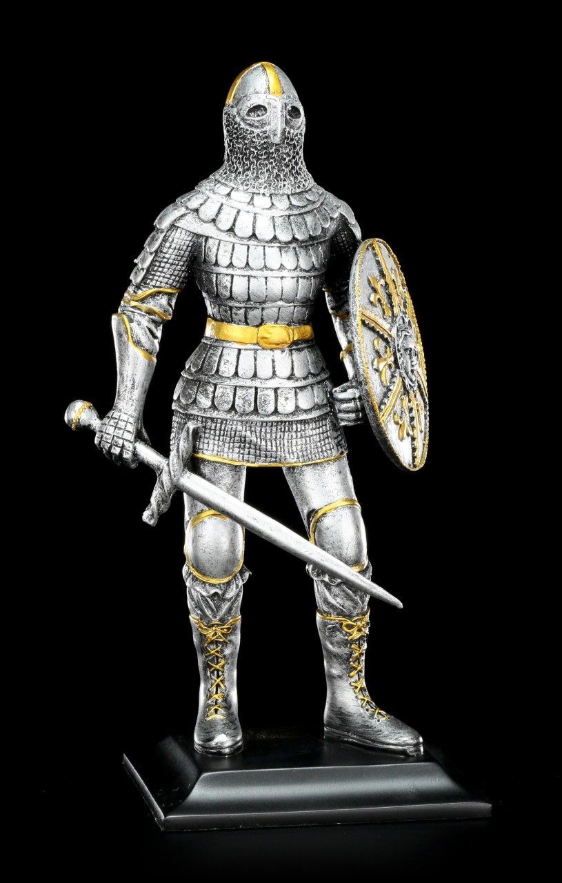Ritter Figur mit Schwert und Rundschild