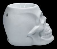 Duftlampe - Weißer Keramik Totenkopf