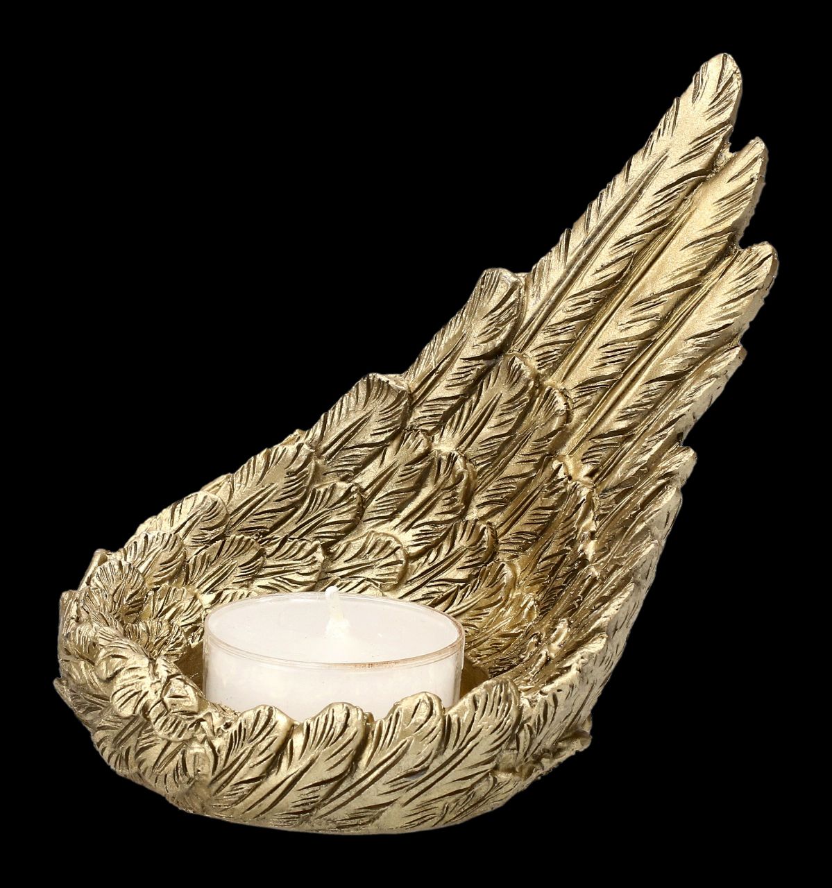 Tealight holder - Golden Angel Wing standing