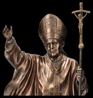 Heiligenfigur - Papst Johannes Paul II bronziert
