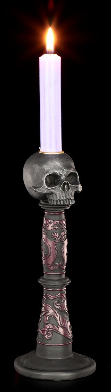 Candle Holder - Oriental Skull by Anne Stokes