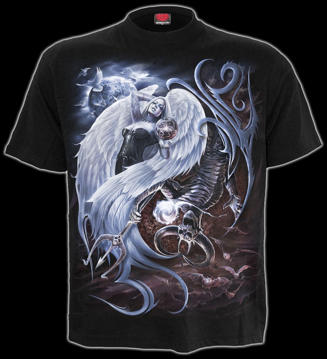 T-Shirt Gothic - Yin Yang Teufel & Engel