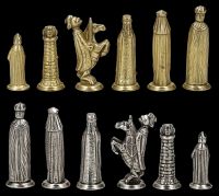 Mittelalter Schachfiguren aus Metall - klein