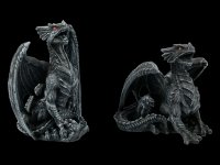Dragon Figurines Set of 2 - Dark Fury