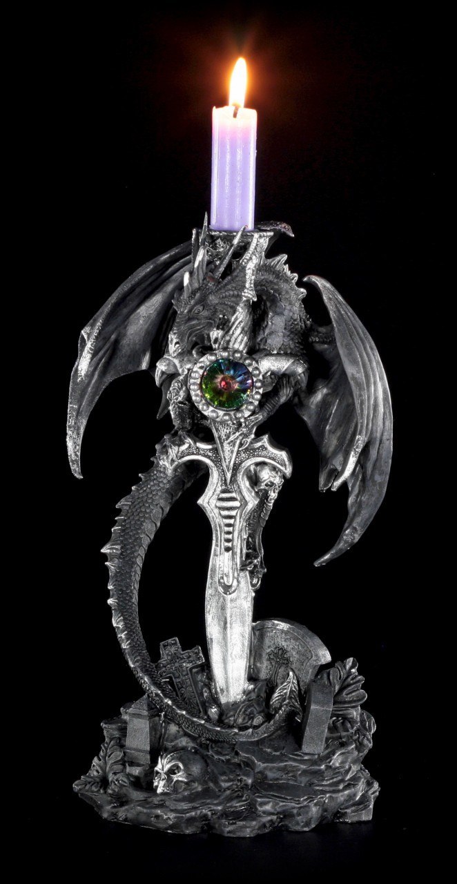 Candle Holder - Dragon Black right