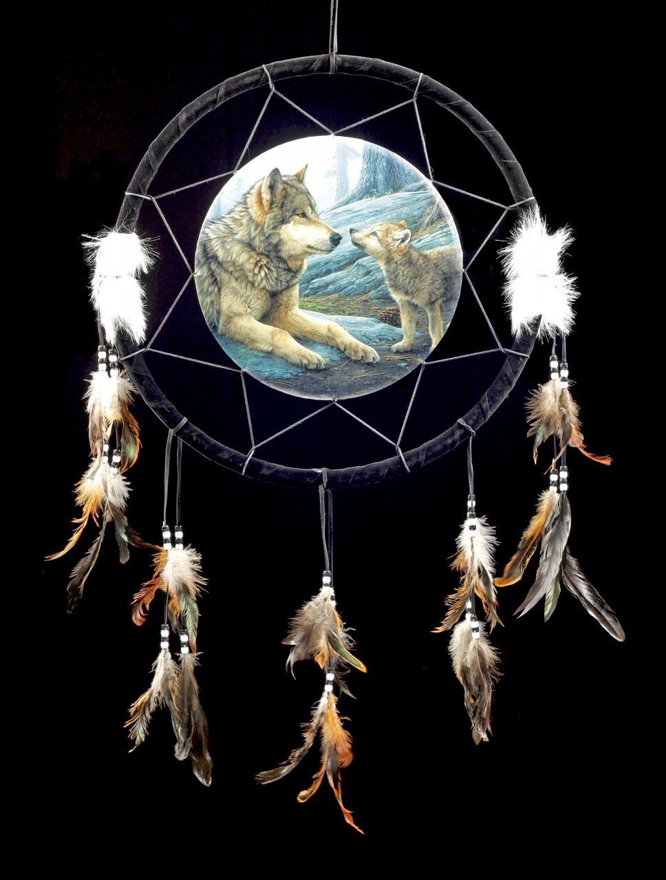 Dreamcatcher with Wolf - Brother Wolf