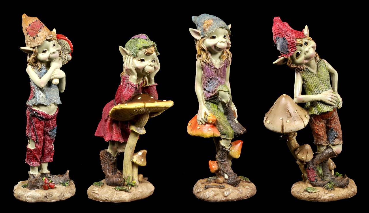 Pixie Figurines - Mushrooms are Great - Set of 4