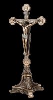 Barockes Tischkruzifix - Jesus am Kreuz beidseitig