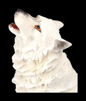 Wolf Figur - Weiß sitzend heulend