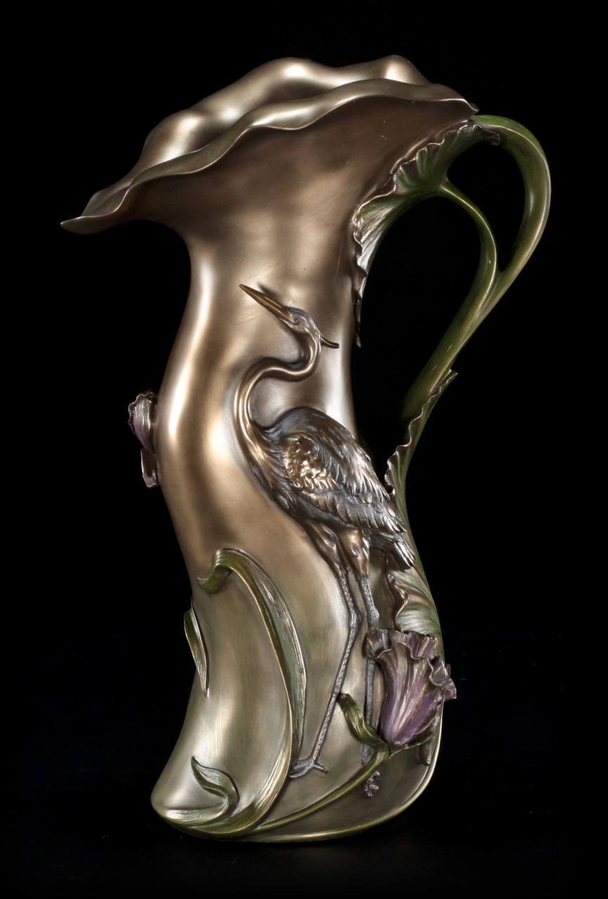 Art Nouveau Vase with Heron