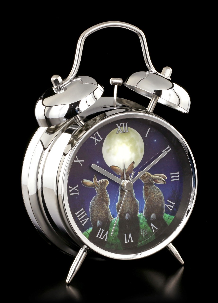 Retro Alarm Clock with Hares - Moon Shadows