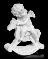 White Cherub Figurine on Hobbyhorse