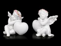 Angel Figurines - Cherubs with Heart - Set of 2
