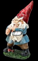 Garden Gnome Figurine - Angry Gnome with Chainsaw