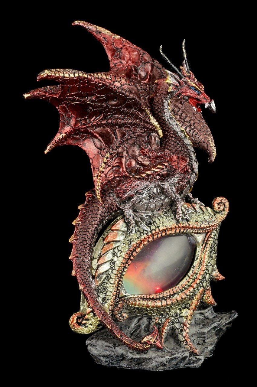 Drachen Figur mit LED - Auge des Drachen - Rot