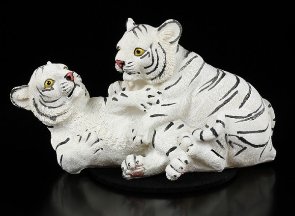 4 Stück Weißer Tiger Figuren Wildtiere Spielfiguren Tierfiguren Dekofiguren 