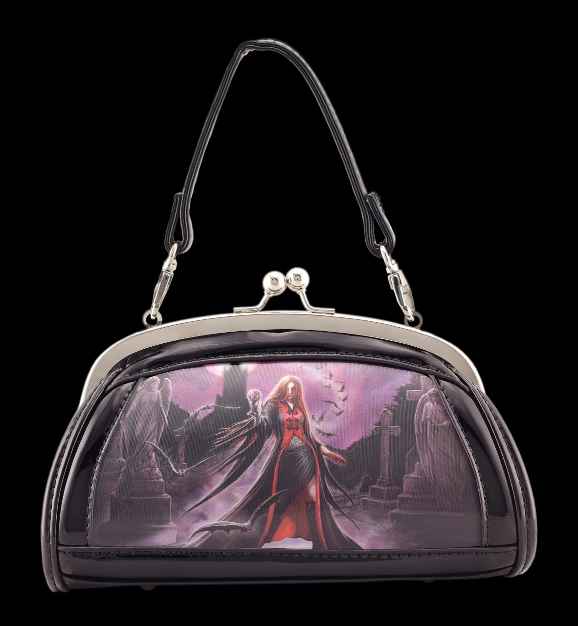 Lack Abend-Handtasche mit 3D Motiv - Blood Moon