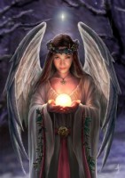 Fantasy Weihnachtskarte Engel - Yuletide Angel
