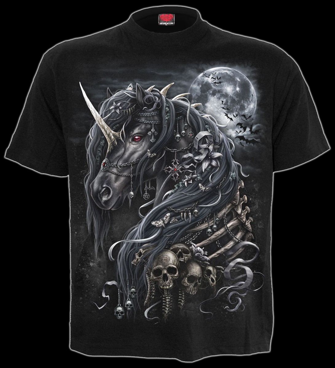 Spiral T-Shirt Gothic Einhorn - Dark Unicorn