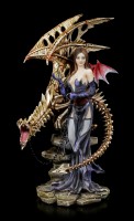 Dark Angel Figur - Larua mit Skelett Drache