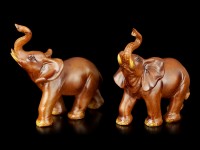 Elefanten Figuren - 2er Set Holzoptik